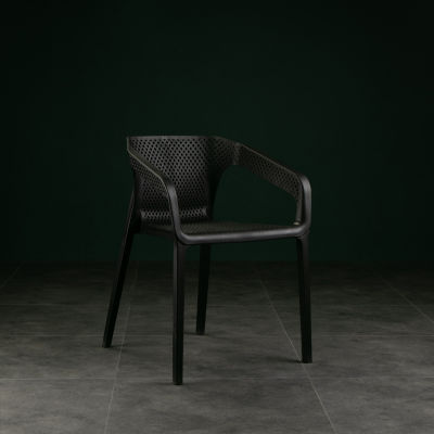 [COD] เก้าอี้เท้าแขนสร้างสรรค์นักออกแบบเฟอร์นิเจอร์ เก้าอี้รับประทานอาหารพร้อมพนักพิงแบบซ้อนได้เก้าอี้ฝึกเจรจาพลาสติกกลางแจ้ง