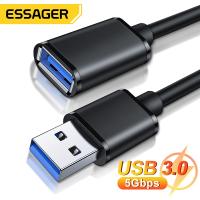 Essager สายสายพ่วง USB USB 3.0 2.0ตัวผู้ไปยังเต้ารับต่อสำหรับสมาร์ททีวี PS4 Xbox หนึ่งแล็ปท็อป USB3.0สายข้อมูล Extensor