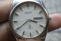 นาฬิกา Vintage มือสองญี่ปุ่น SEIKO TYPE II 7546 8080 ระบบ QUARTZ ผู้ชาย ทรงกลม กรอบเงิน หน้าขาว หน้าปัด 37มม. ตัวเรือนสแตนเลสใช้งานได้ปกติ สภาพดี ของแท้ ไม่กันน้ำ