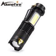 AloneFire Sk68 Cob Led Đèn Pin Xách Tay Mini Zoom Torchlight Không Thấm