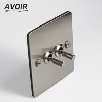 Avoir Wall Switch Light 220V Dual Usb Power Socket Silver Carved Lever Toggle Switch Stainless Steel Panel EU French Plug Outlet-Cgefeng