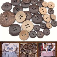 20/50Pcs Natural Wooden Coconut Sewing Buttons 5 Size 2/4 Holes Round Button for Clothing Scrapbooking DIY Craft Sew Accessories