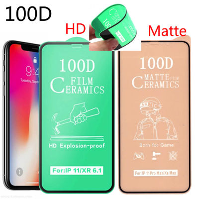 50PcsLot 100D Soft Ceramic Tempered Glass For iPhone XR 12 11 Pro XS MAX X 7 8 6 6s Plus Protective Screen Protector