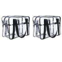 2X Cosmetic Bag Transparent Handbag Thickened Cosmetic Bag Waterproof Makeup Artist Big Bag Diaper Shoulder Bag