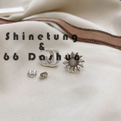 Shinetung Real 925 Sterling Silver Asymmetric Earrings Daisy High Quality Luxury nd For Men And Women With Logo Free Shipping