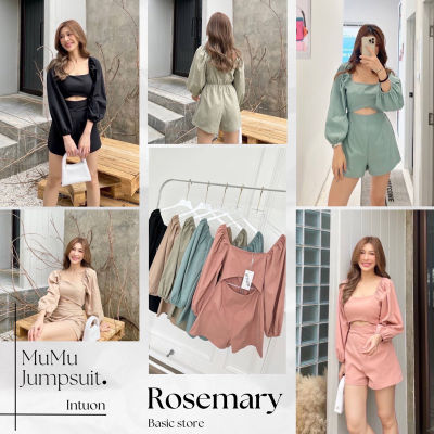 Mumujumpsuit🤍🤍จั้มแขนยาวกางเกงขาสั้น งานป้าย INTUON #Rosemary Basicstore