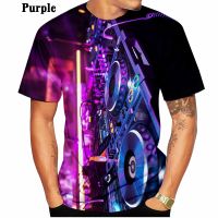 2023 newHot Sale 2023 Fashion Unisex Night Club LED Keyboard T Shirts Music Instrument 3d Print Hip Hop Party DJ Tee Tops