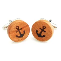 YH-1958 New Colored Anchor Mustache Wood Cufflinks-Factory Directly Selling Clips Pins Tacks