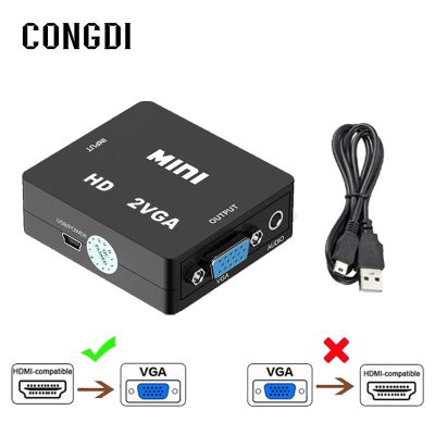 HDMI-Kompatibel dengan Konverter VGA Adaptor Audio Video dengan Kabel Audio 3.5Mm HD Ke VGA untuk PC NoteBook PS3 Proyektor TV Laptop