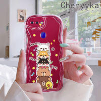 เคส Chenyyka สำหรับ OPPO R17 R15 Pro เคสการ์ตูนดีวันสัตว์มีลวดลายเนื้อครีมดีไซน์ใหม่ขอบคลื่นนุ่มเคสมือถือกันกระแทกแบบใสโปร่งใสลายกล้องถ่ายรูปเรียบง่ายอ่อนโยนฝาครอบป้องกัน