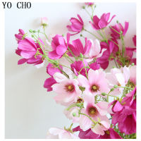 YO CHO Artificial Coreopsis Flowers Home Wedding Decor Fake 3 Forks Coreopsis White Desk Room DIY Sims Azalea Flower Delphinium