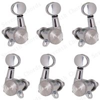 Set 6Pcs Lock Schaller Style Locked String Guitar Tuning Peg Tuner Machine Heads for Acoustic Electric Guitar Small Oval Buttons