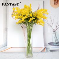 【LZ】☊♕☸  1 pçs 57cm artificial acácia flores árvore ramo simulado estame bouquet casamento grinalda falso pompom flor para decoração de casa