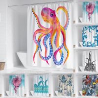 Baltan HOME LY1 Straight Octopus Sea Monster Shower Curtain Polyester Waterproof HOME Decoration Boat Ocean Touch Shower Curtain