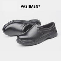 VASIBAEN?สามารถจ่ายเงินเมื่อได้รับสินค้า?รองเท้าป้องกันชนสำหรับพ่อครัวห้องครัวโรงแรม หนังไมโครไฟเบอร์ รองเท้าแบบไม่ต้องผูกเชือก รองเท้าคนขี้เกียจ รองเท้าห้องครัวป้องกันน้ำร้อนน้ำมัน