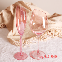 Pink Flamingo Series แก้วไวน์ Light Luxury Bordeaux ไวน์ Goblet เฉียงตัดงานแต่งงานแชมเปญขลุ่ยแก้วน้ำ Sherry Cup