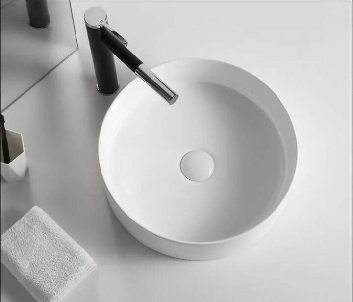 Matte white Basin / Round White Basin / Countertop Basin / Bathroom