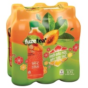 Lốc 6 chai trà đào và hạt chia Fuzetea+ 450ml chai