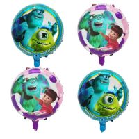 50pcs 18 inch Purple Pink Blue Circular Monster University Ballon Childrens Cartoon Birthday Party Decoration Balloon Wholesale Artificial Flowers  P