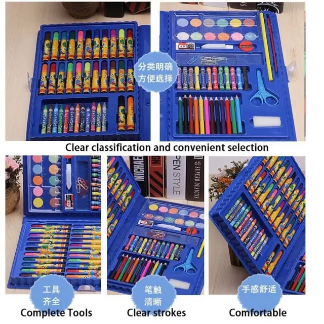 86pcs Kids Colored Pencil Artist Kit Painting Crayon Marker Pen