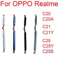 สําหรับ OPPO Realme C25 C25Y C25S C21 C21Y C20 C20A ปุ่มปรับระดับเสียงด้านข้างปุ่มเปิดปิดด้านข้างชิ้นส่วนสายเคเบิลดิ้นขนาดเล็ก