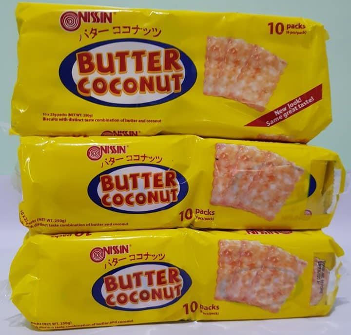 Nissin Biscuits Butter Coconut Flavor 3 Packs X 250 Grams Per Pack