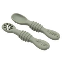 Baby Feeding Spoon 2 Pcs Silicone Baby Feeding Spoons First Stage Baby Training Spoon Set Infant-Led Weaning Utensils Bowl Fork Spoon Sets