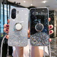 เคสสำหรับ Huawei Nova Y71แหวนขึ้นเงาเคสฝาหลังแบบใสมีกลิตเตอร์เคสเคสมือถือ Y71 Huawei Nova Y71 ลายดาวพระจันทร์เด็กผู้หญิง