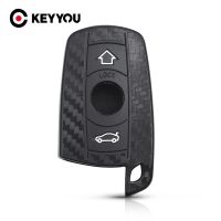 Keyyou Fob เคสกุญแจคาร์บอนไฟเบอร์สำหรับ Bmw X1 X5 3 5ชุด E91 E90 E92 E60กุญแจรถซิลิโคนรีโมทที่ครอบกุญแจรถประดับ