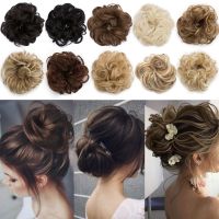 S-noilite Synthetic Elastic Band With Hair Curly Chignon Hair Women Drawstring Ponytail Hairpieces Black Brown Blonde Hairpiece Wig  Hair Extensions