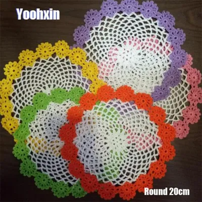 【CC】■❁  NEW Cotton Placemat Cup Coaster Mug Dining Table Round Crochet Doilies Drink Glass
