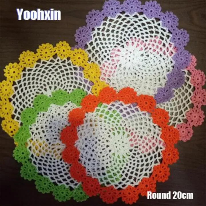 cc-new-cotton-placemat-cup-coaster-mug-dining-table-round-crochet-doilies-drink-glass