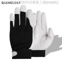 【hot】❦✉☃  QIANGLEAF Sheepskin Leather Sport Driver Mechanic Working Industrial Safety Gloves Wholesale Mens Mitten 508MY