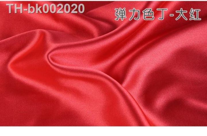 satin-fabric-per-meter-for-cheongsam-dresses-skirts-shirts-sewing-elastic-cloth-pure-color-summer-soft-smooth-cool-comfortable