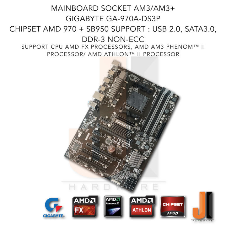 mainboard-gigabyte-ga-970a-ds3p-am3-am3-support-amd-am3-fx-am3-phenom-ii-athlon-ii-series-มือสองสภาพดีมีฝาหลังแถมมาให้