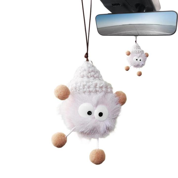 car-mirror-ornament-mink-plush-doll-ornaments-car-accessories-exquisite-smooth-cartoon-car-pendant-interior-rearview-mirrors-for-offices-home-vehicle-enjoyable