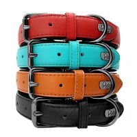 【LZ】 Genuine Leather Dog Collar Padded Adjustable Pitbull Bulldog Collars For Medium Large Dogs German Shepherd Dog Belt Mascotas S-L