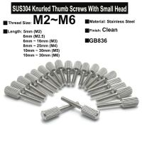 M2 M2.5 M3 M4 M5 M6 SUS304 Stainless Steel Knurled Thumb Screws With Small Head GB836 Hand Tighten Thumb Screw