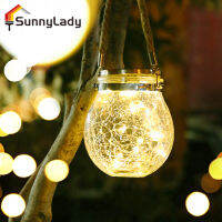 SunnyLady โคมไฟพลังงานแสงอาทิตย์,โคมไฟ30led กระจกแตกโคมไฟอวยพรกันน้ำไฟตกแต่งกลางคืนสำหรับสวนสนามหลังบ้าน