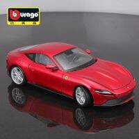 Bburago 1:24 Ferrari Roma รถสปอร์ตสีแดงคงตายยานพาหนะโมเดลรถของเล่นของสะสม