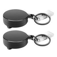 2 Pack Heavy Duty Retractable Badge Holder Reel,Metal ID Badge Holder with Belt Clip Key Ring for Name Card Keychain