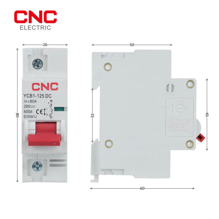 cnc-ycb1-125dc-1p-2p-din-rail-minature-circuit-breaker-mcb-6000ka-ความจุทำลาย-dc-80a100a125a