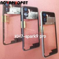 Novaphopat สำหรับ Tecno Spark 9 Pro KH7ฝาครอบกลาง KH7N กรอบตรงกลางแผ่นขอบพร้อมปุ่มคีย์ระดับเสียงด้านข้าง