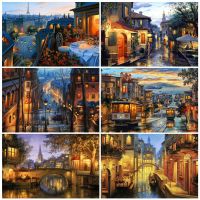 EverShine Diamond Embroidery Town Picture Rhinestones Diamond Painting Landscape Cross Stitch Street Bead Embroidery Wall Art