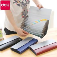 【tudy the folder well】กระเป๋าที่จัดเก็บโฟลเดอร์กระดุมแบบ Deli,กระเป๋า13ช่องมินิออร์แกนหลายชั้น5562น้ำหนักเบา