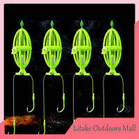 4Pcs ตะขอตกปลาแบบปรับได้แขวนตะขอระเบิดเครื่องมือ Double Barbed Hook Fishing Tackle