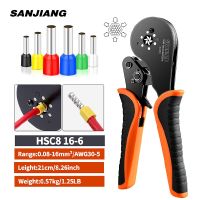 Self-Adjustable Ratcheting Crimping Pliers HSC8 16-6 for End-Sleeves Terminals Hexagonal Wire Ferrule Crimper Tool 0.08-16mm²