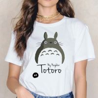 2023 NewTotoro เสื้อยืด Studio Ghibli เสื้อยืดสตรีญี่ปุ่น Animation Hayao Miyazaki เสื้อยืดสตรีฤดูร้อน Harajuku ผู้หญิง T