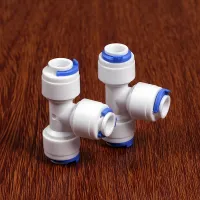 Fit 1/4 6.35mm OD Tube Tee 3 Ways Food Grade POM Quick Fitting Connector For Aquarium RO Water Filter Reverse Osmosis System