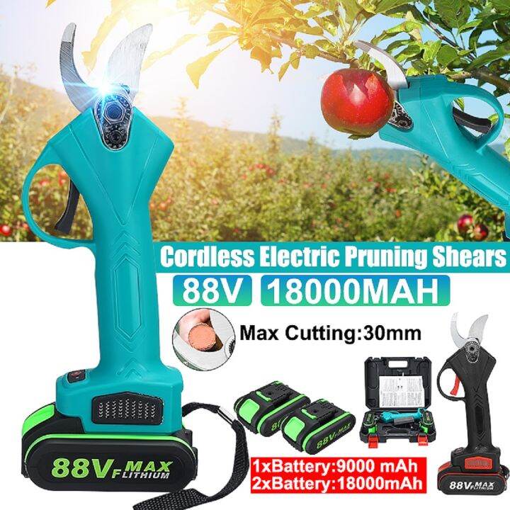 88v Cordless Pruner Electric Pruning Shear With 9000mah Lithium Ion Battery Efficient Fruit Tree 6558